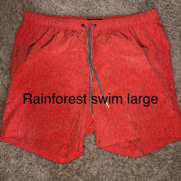 RAINFOREST Bold Red Men's Swim Trunks - Picture 1 of 1